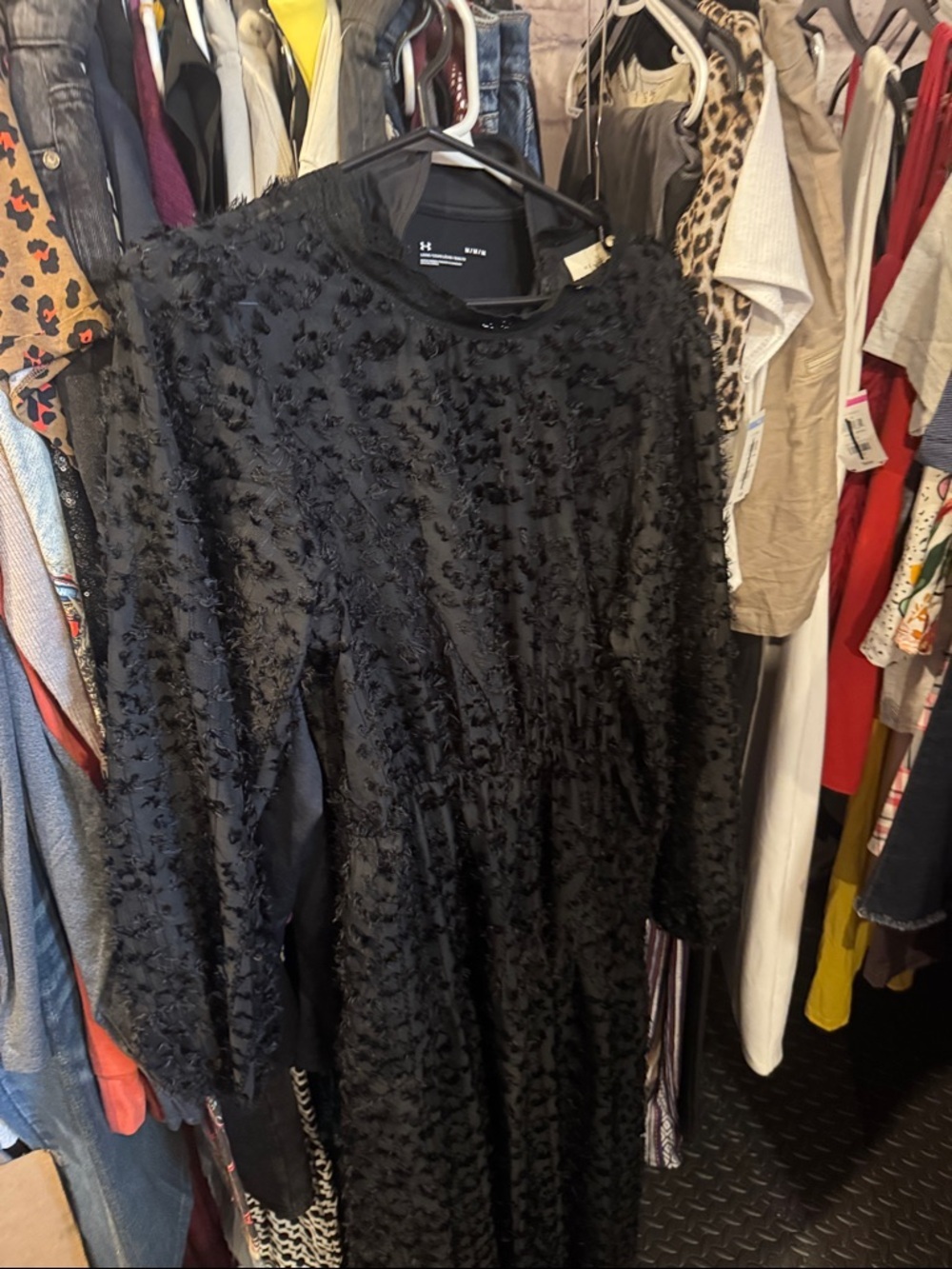 Melloday • NWT black textured dress PTP 20” - Picture 2 of 3